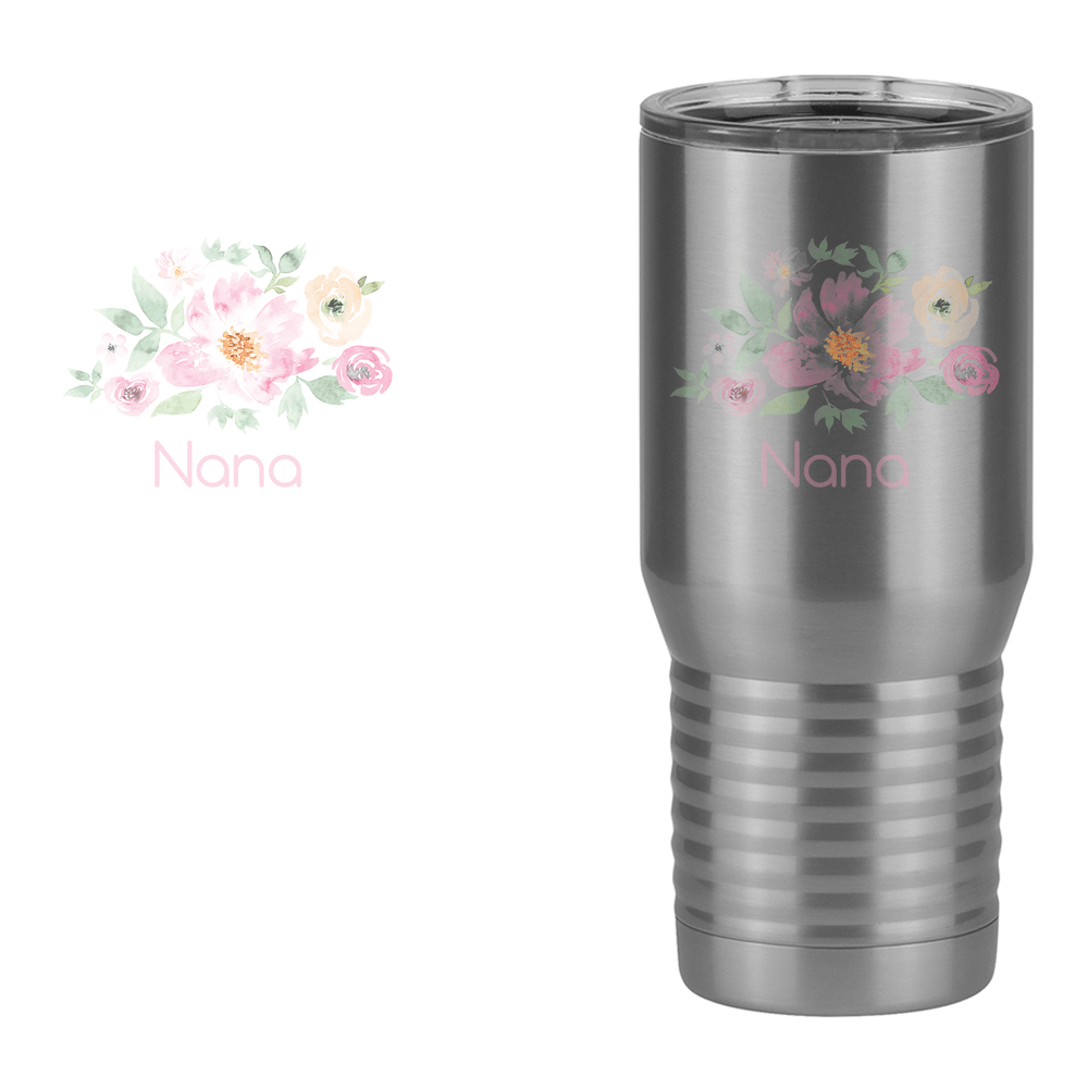 Personalized Flowers Tall Travel Tumbler (20 oz) - Nana - Design View