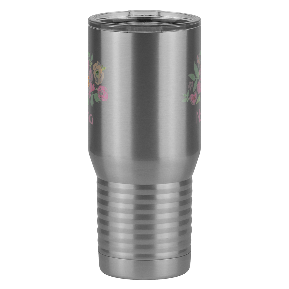 Personalized Flowers Tall Travel Tumbler (20 oz) - Nana - Front View