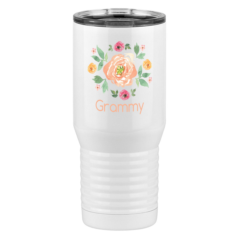 Personalized Flowers Tall Travel Tumbler (20 oz) - Grammy - Right View