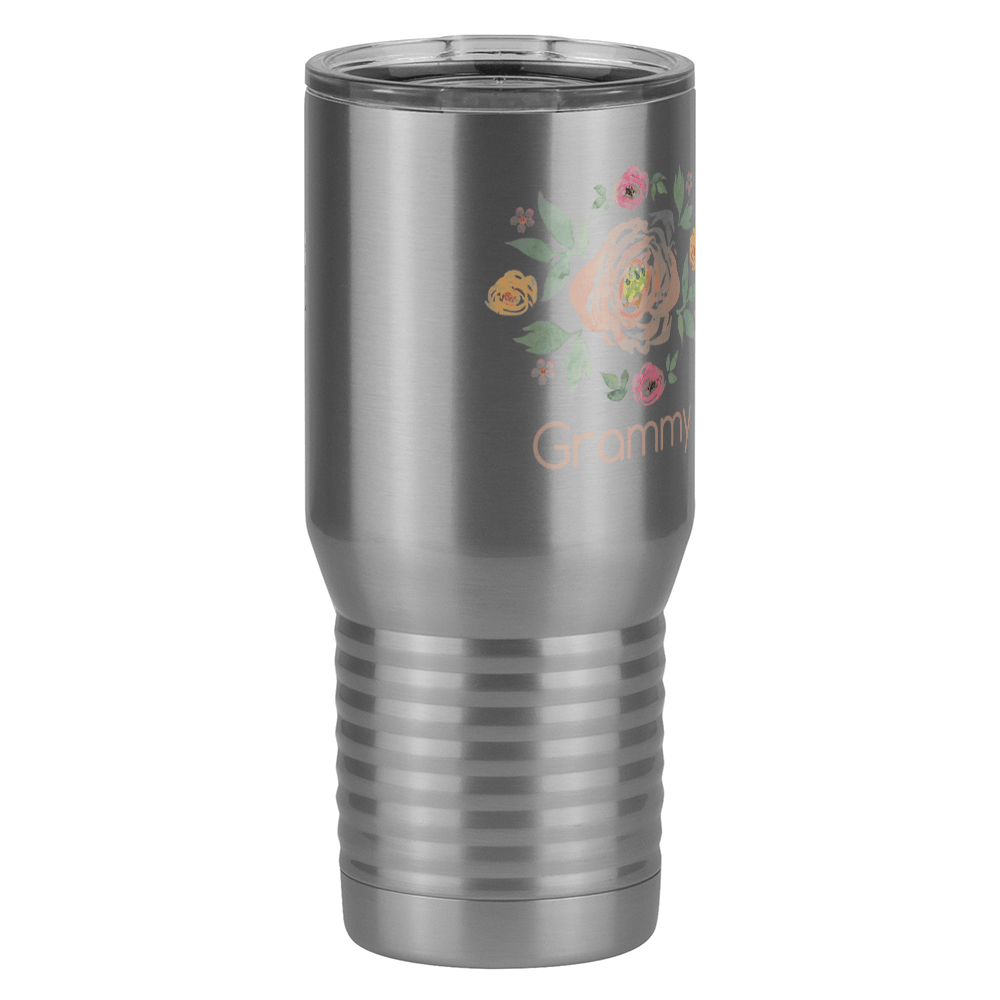 Personalized Flowers Tall Travel Tumbler (20 oz) - Grammy - Front Right View