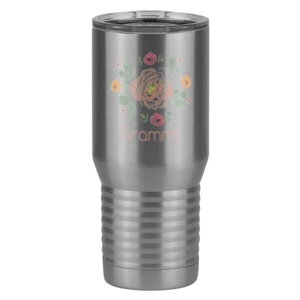 Personalized Flowers Tall Travel Tumbler (20 oz) - Grammy - Right View