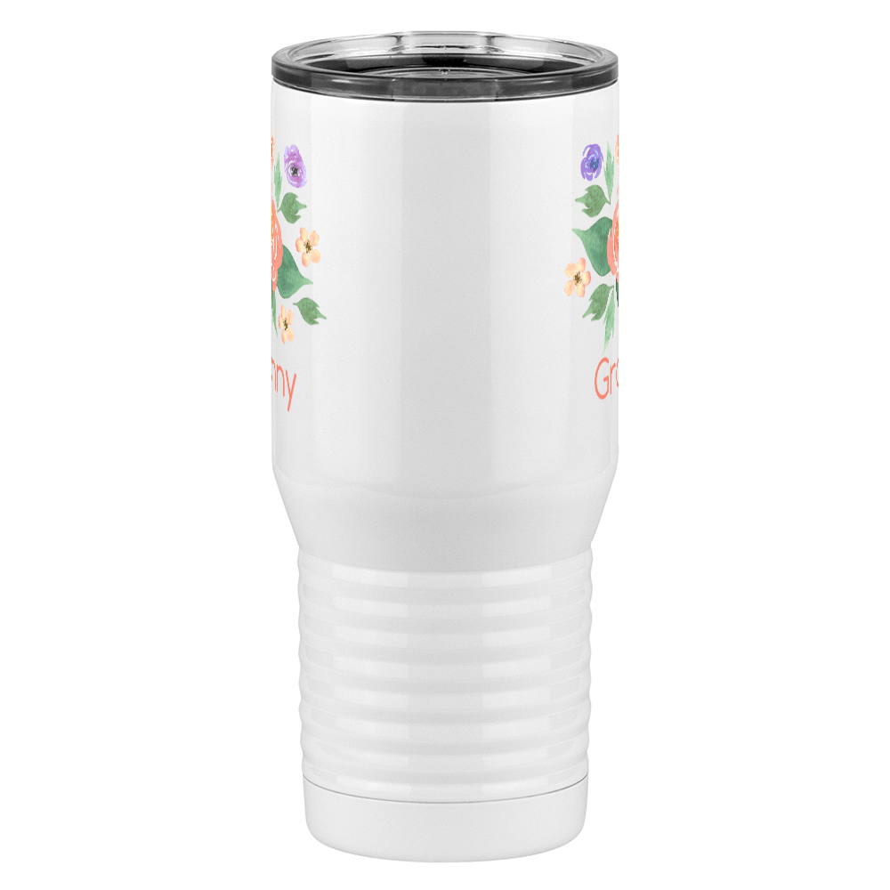Personalized Flowers Tall Travel Tumbler (20 oz) - Granny - Front View