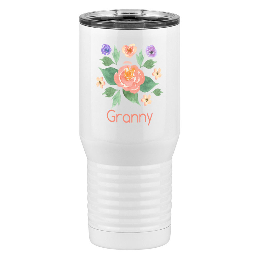 Personalized Flowers Tall Travel Tumbler (20 oz) - Granny - Right View