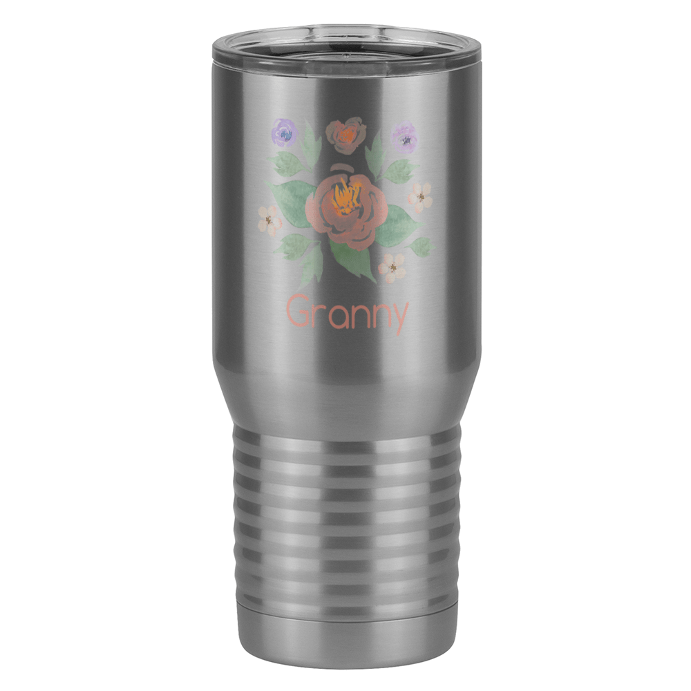 Personalized Flowers Tall Travel Tumbler (20 oz) - Granny - Right View