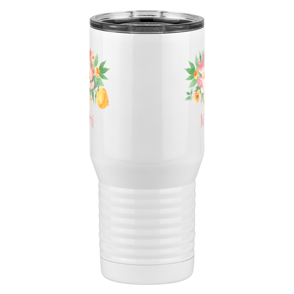Personalized Flowers Tall Travel Tumbler (20 oz) - Mimi - Front View