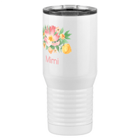Thumbnail for Personalized Flowers Tall Travel Tumbler (20 oz) - Mimi - Front Left View