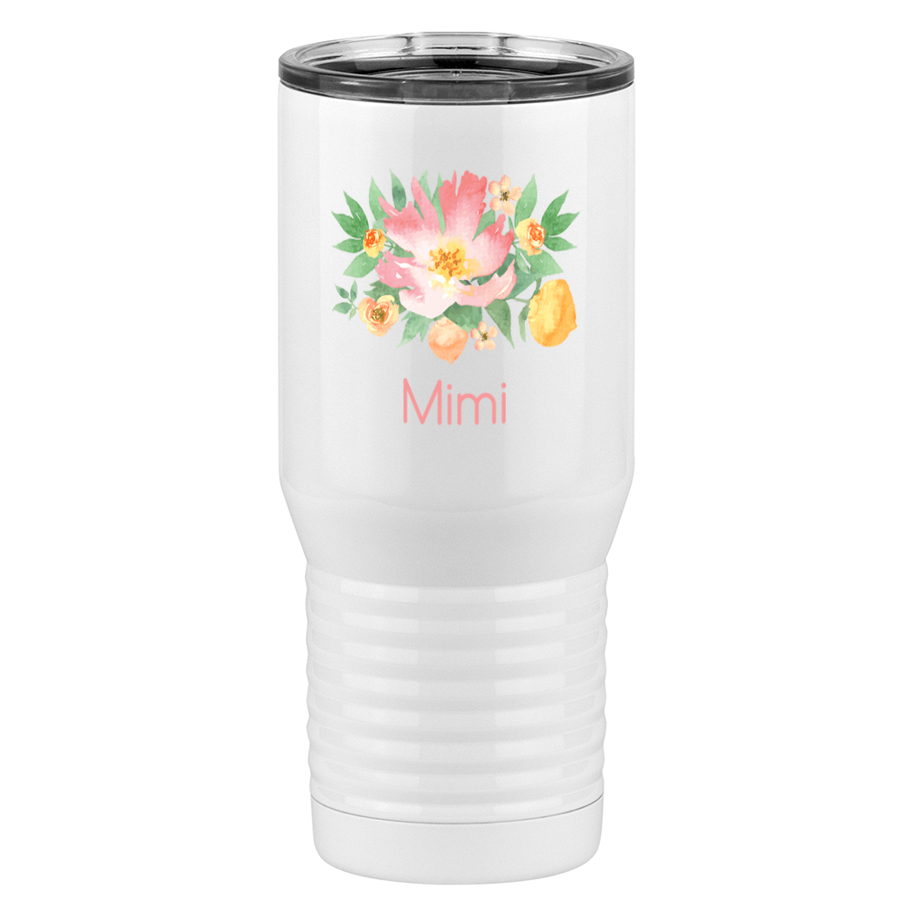 Personalized Flowers Tall Travel Tumbler (20 oz) - Mimi - Left View