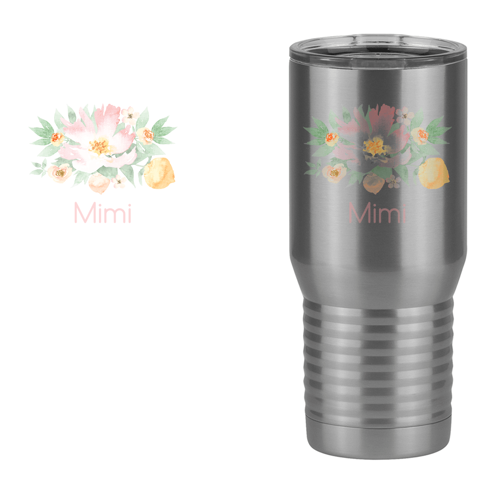 Personalized Flowers Tall Travel Tumbler (20 oz) - Mimi - Design View