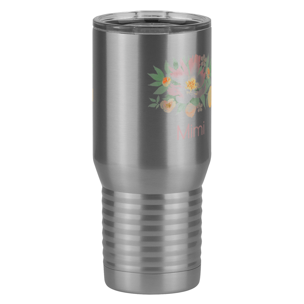 Personalized Flowers Tall Travel Tumbler (20 oz) - Mimi - Front Right View