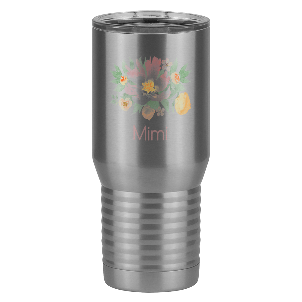 Personalized Flowers Tall Travel Tumbler (20 oz) - Mimi - Left View