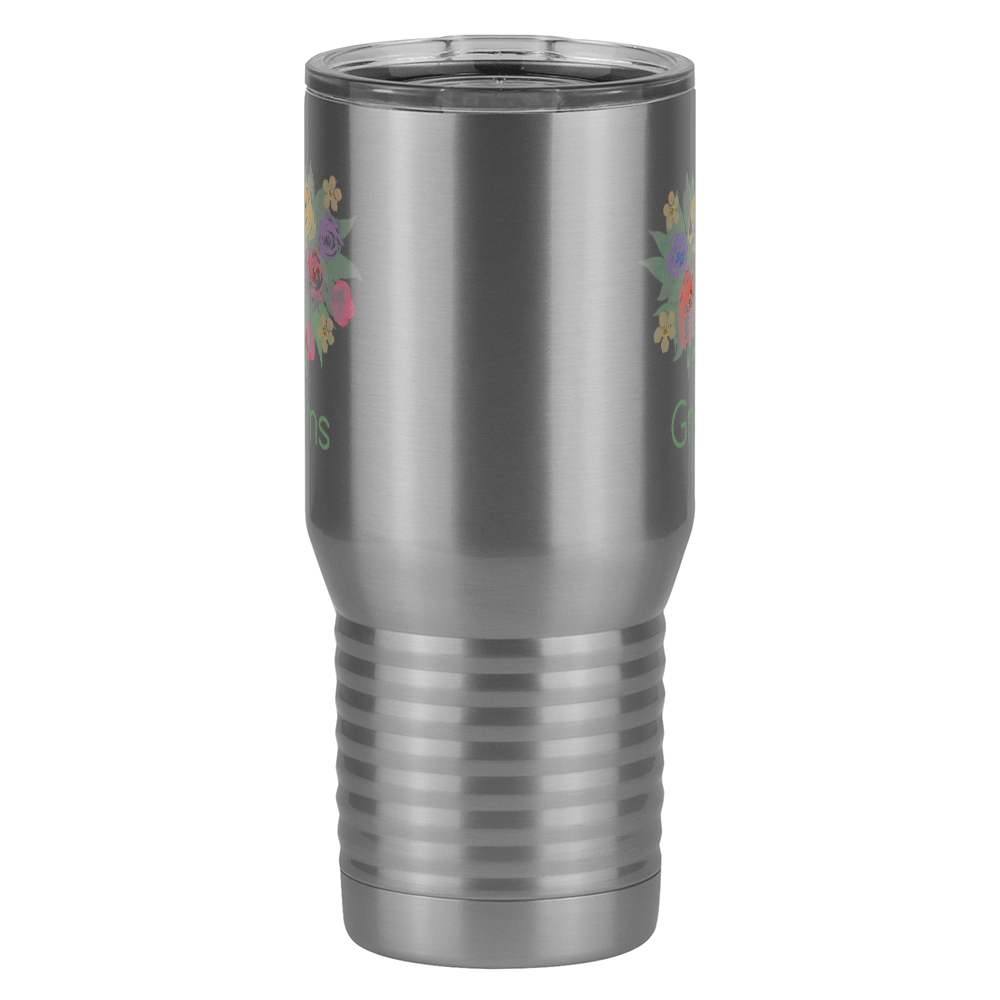 Personalized Flowers Tall Travel Tumbler (20 oz) - Grams - Front View