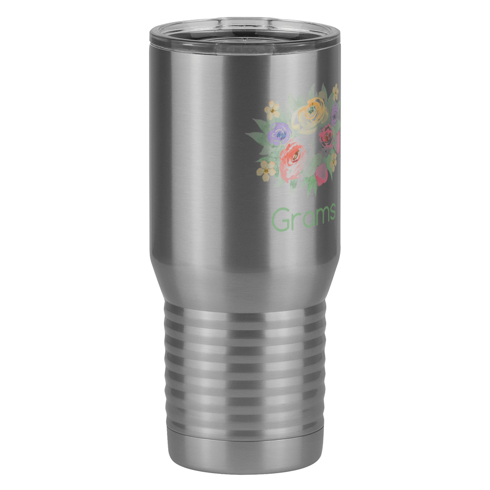 Personalized Flowers Tall Travel Tumbler (20 oz) - Grams - Front Right View