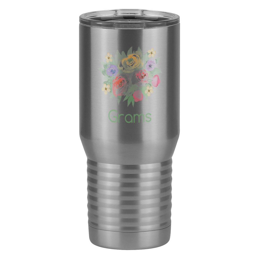 Personalized Flowers Tall Travel Tumbler (20 oz) - Grams - Right View