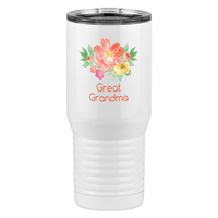 Thumbnail for Personalized Flowers Tall Travel Tumbler (20 oz) - Great Grandma - Left View