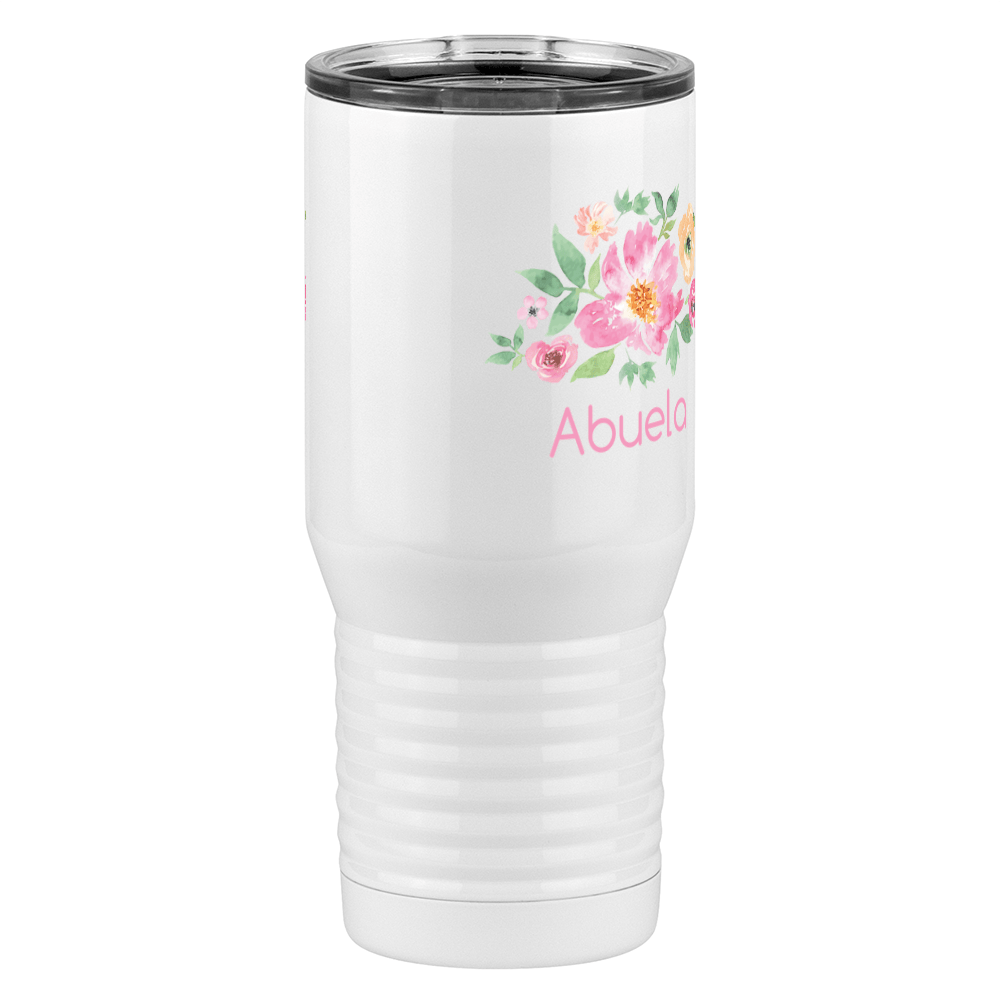 Personalized Flowers Tall Travel Tumbler (20 oz) - Abuela - Front Right View