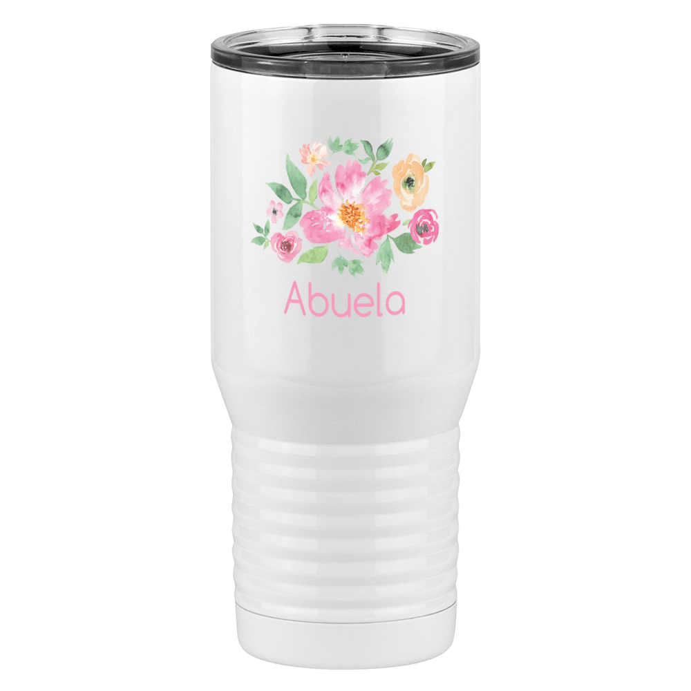 Personalized Flowers Tall Travel Tumbler (20 oz) - Abuela - Left View