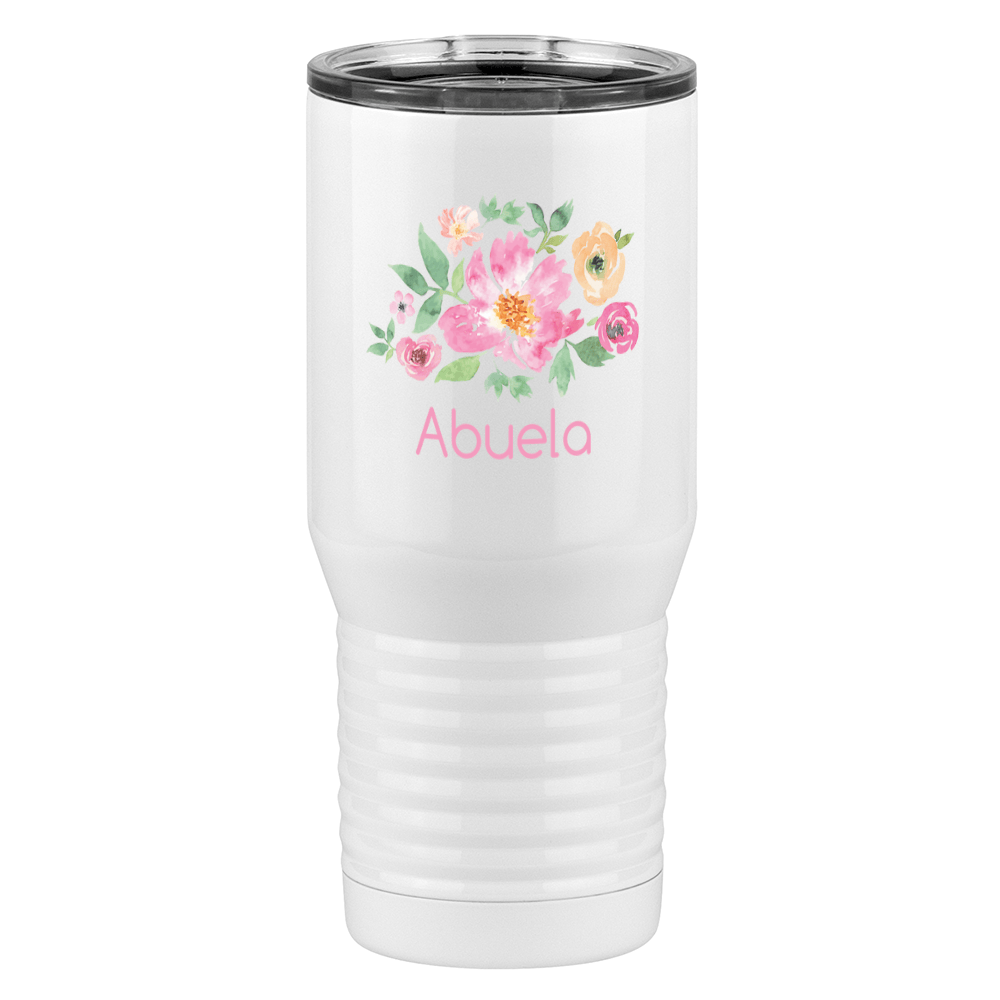 Personalized Flowers Tall Travel Tumbler (20 oz) - Abuela - Right View