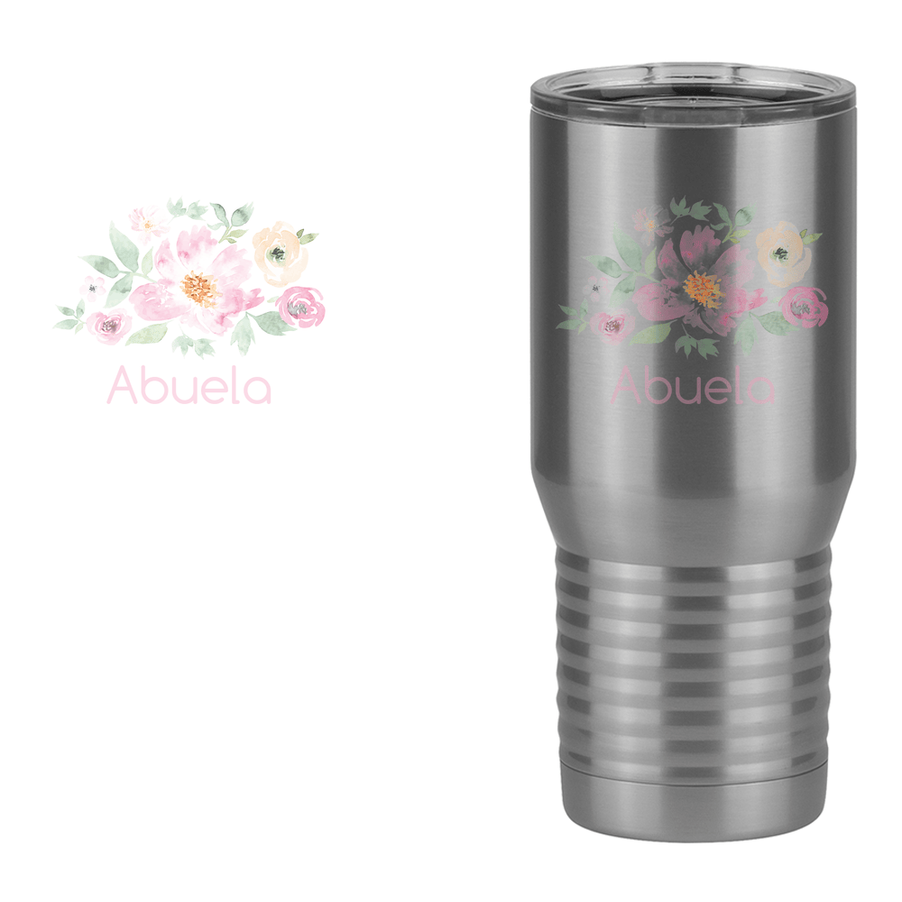 Personalized Flowers Tall Travel Tumbler (20 oz) - Abuela - Design View