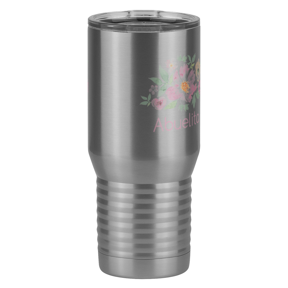 Personalized Flowers Tall Travel Tumbler (20 oz) - Abuelita - Front Right View