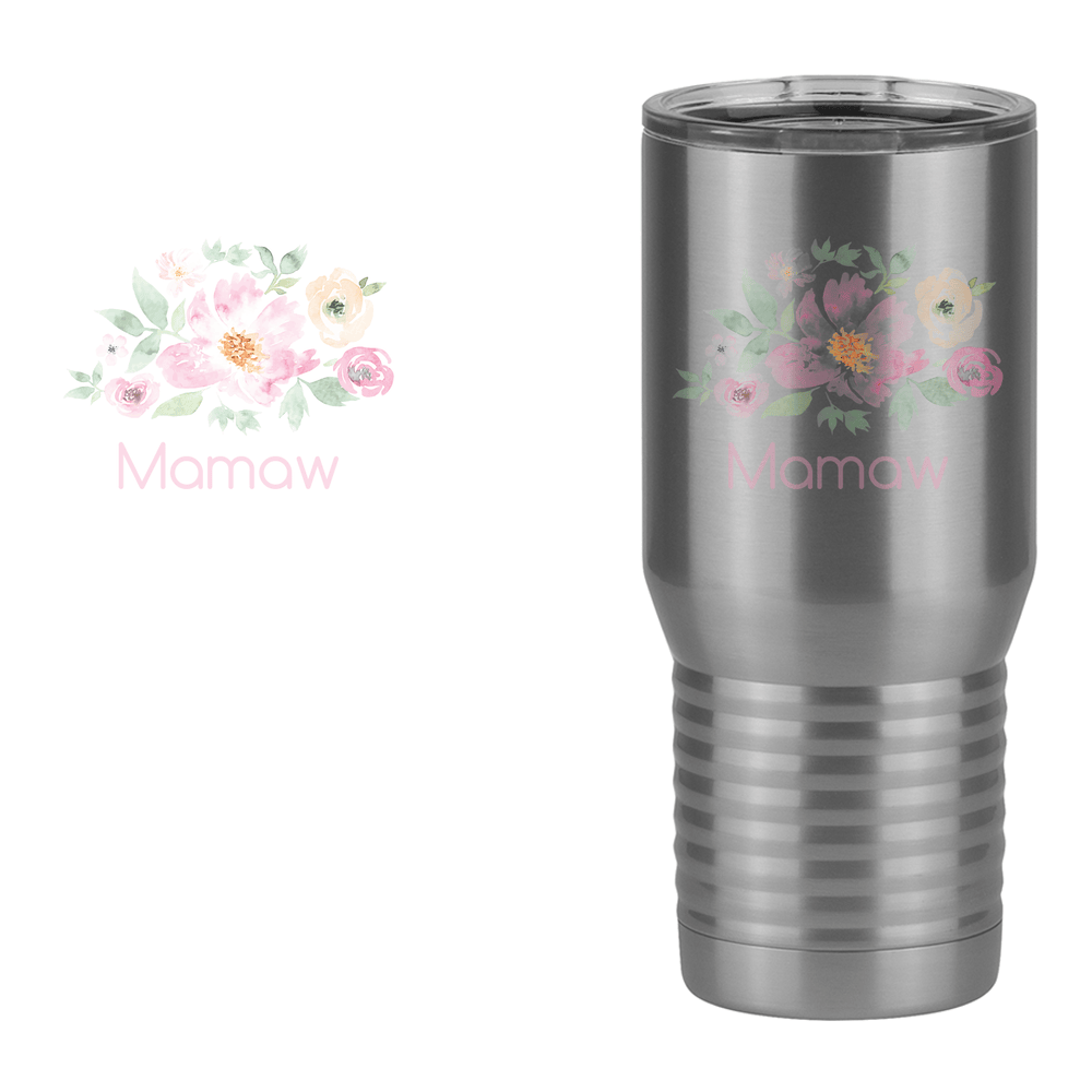 Personalized Flowers Tall Travel Tumbler (20 oz) - Mamaw - Design View