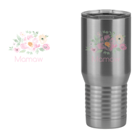 Thumbnail for Personalized Flowers Tall Travel Tumbler (20 oz) - Mamaw - Design View