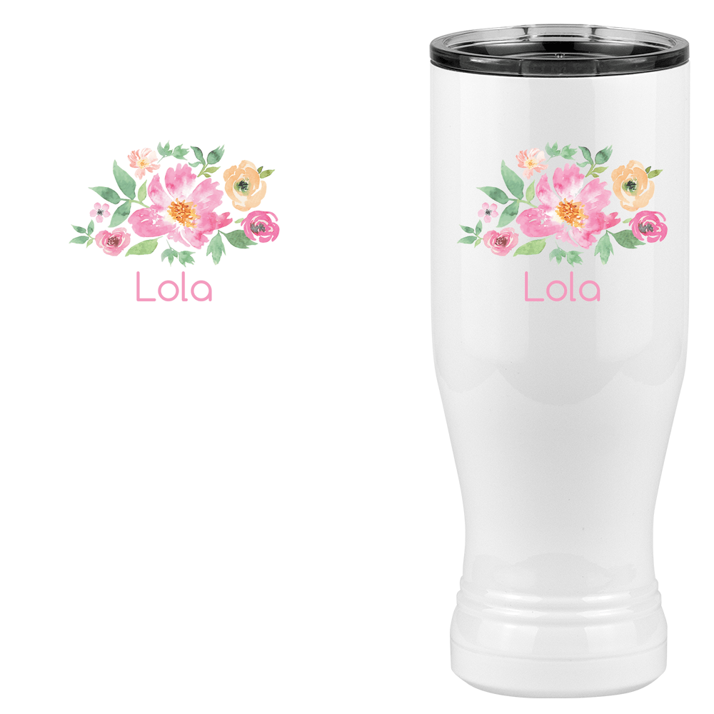 Personalized Flowers Pilsner Tumbler (20 oz) - Lola - Design View