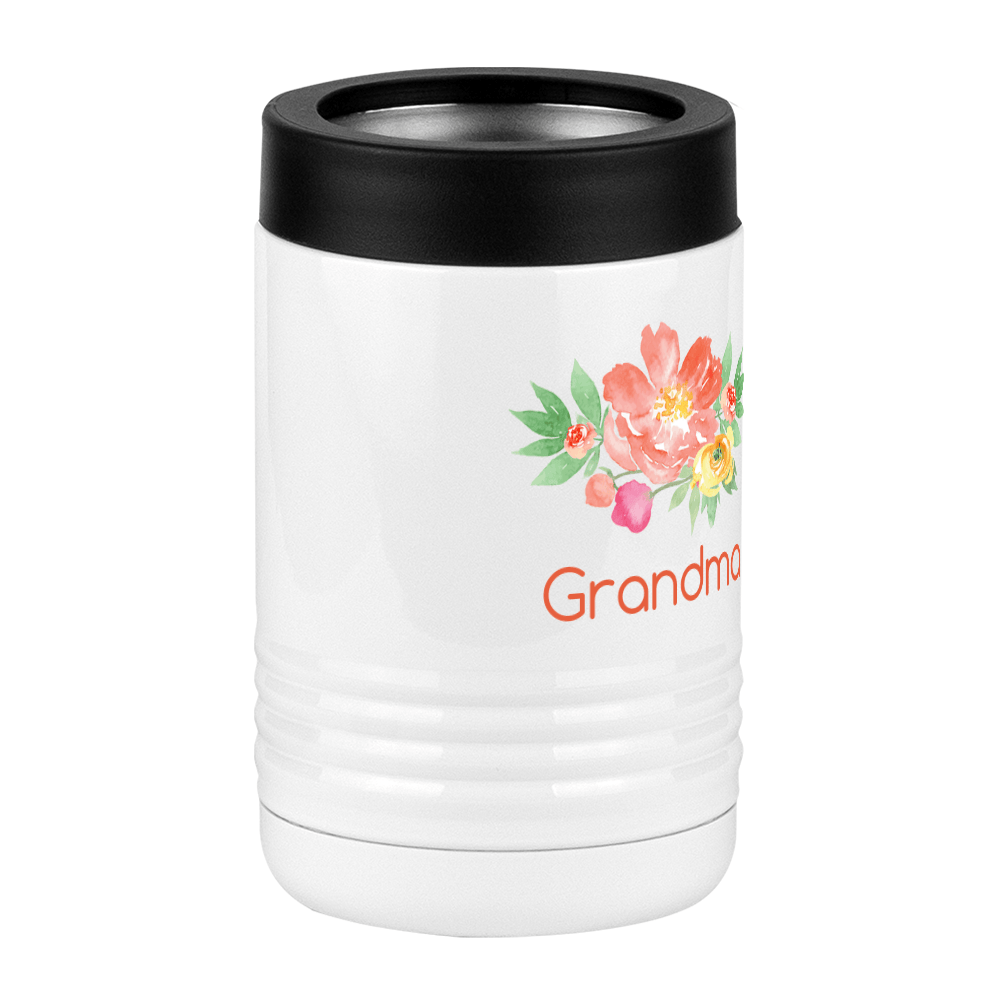 Personalized Flowers Beverage Holder - Grandma - Front Right View