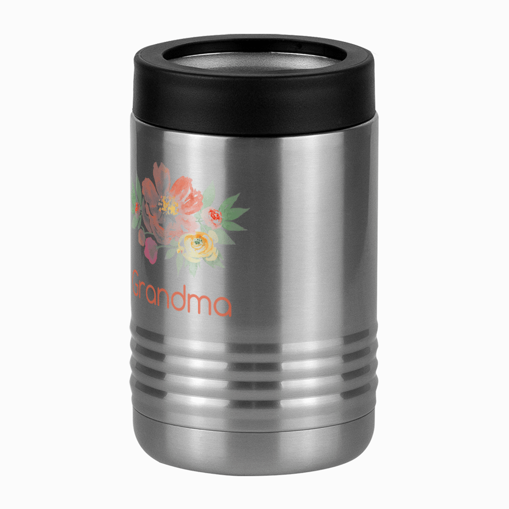 Personalized Flowers Beverage Holder - Grandma - Front Left View