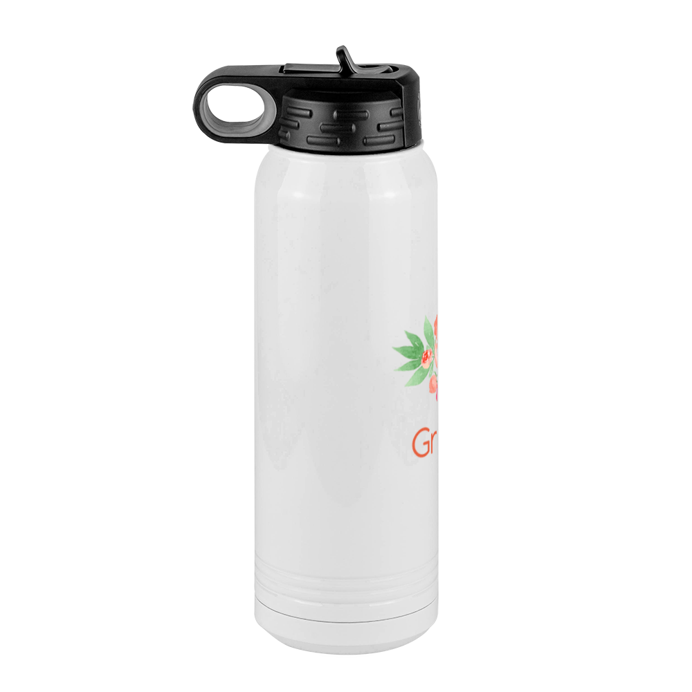 Personalized Flowers Water Bottle (30 oz) - Grandma - Left View