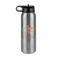 Thumbnail for Personalized Flowers Water Bottle (30 oz) - Grandma - Front View