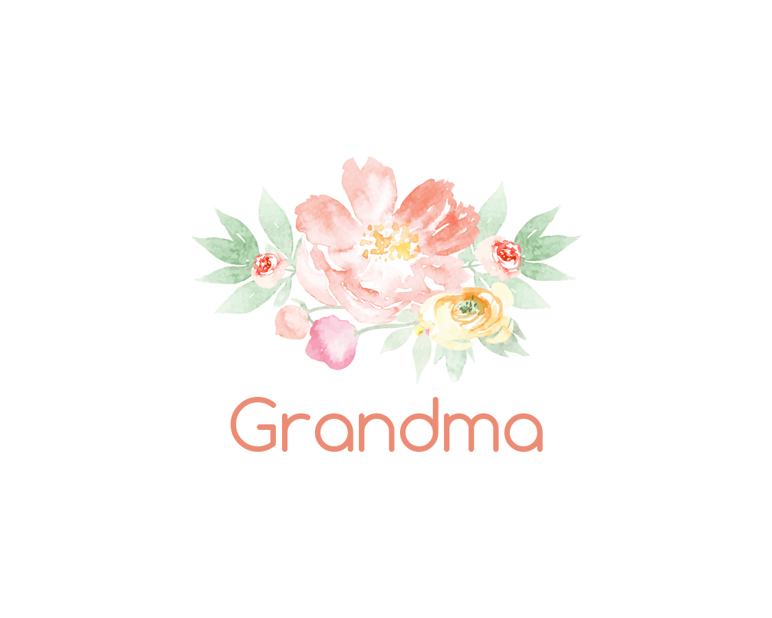 Personalized Flowers Water Bottle (30 oz) - Grandma - Graphic View