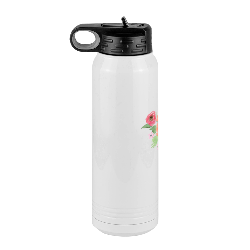 Personalized Flowers Water Bottle (30 oz) - Gigi - Left View