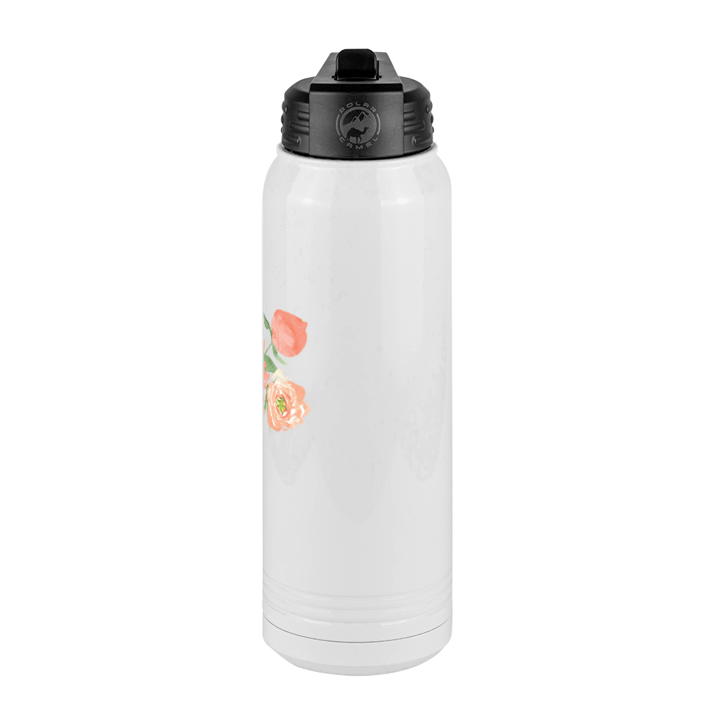 Personalized Flowers Water Bottle (30 oz) - Gigi - Right View