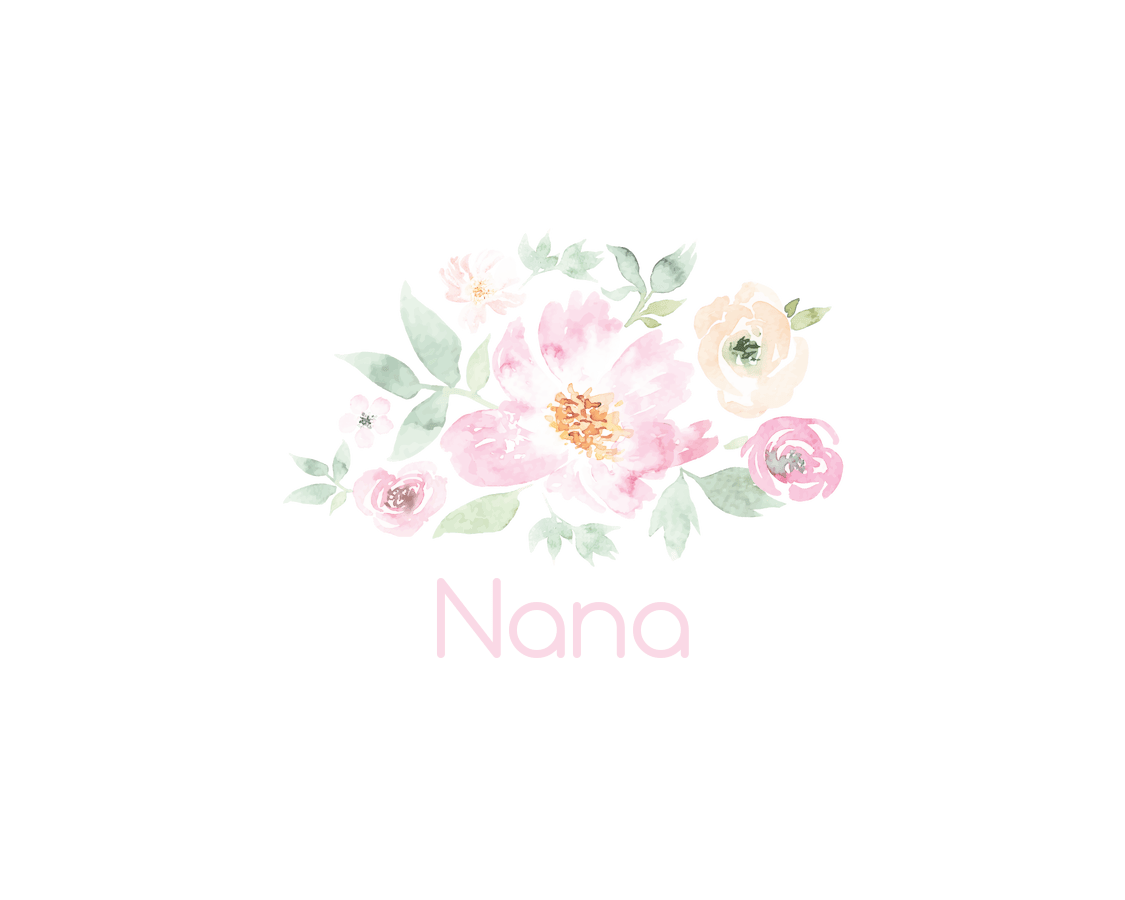 Personalized Flowers Water Bottle (30 oz) - Nana - Graphic View