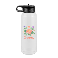 Thumbnail for Personalized Flowers Water Bottle (30 oz) - Granny - Front View