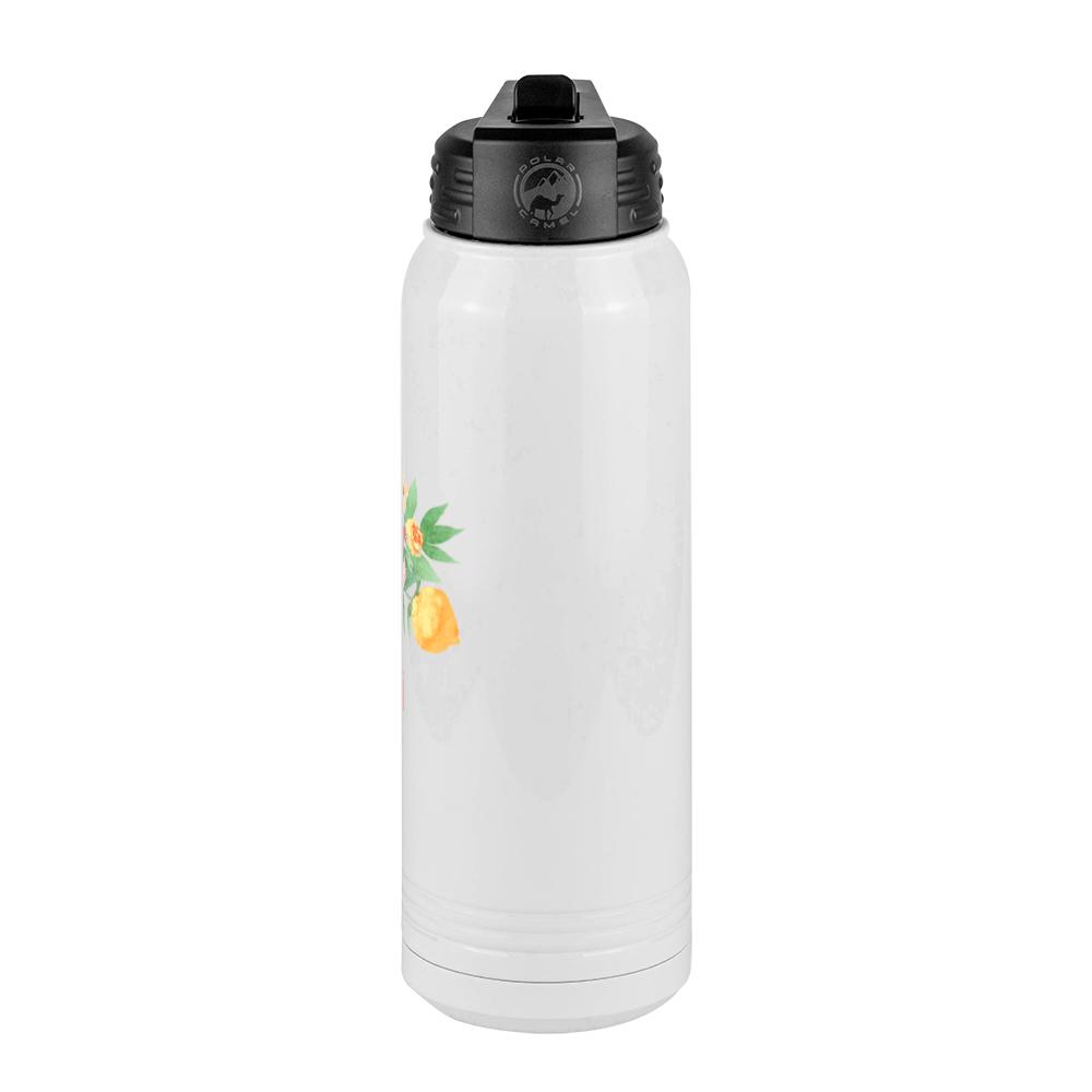Personalized Flowers Water Bottle (30 oz) - Mimi - Right View