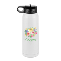Thumbnail for Personalized Flowers Water Bottle (30 oz) - Grams - Front View