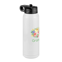 Thumbnail for Personalized Flowers Water Bottle (30 oz) - Grams - Front Left View