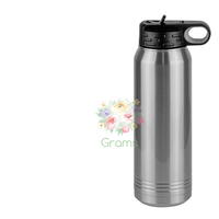Thumbnail for Personalized Flowers Water Bottle (30 oz) - Grams - Design View