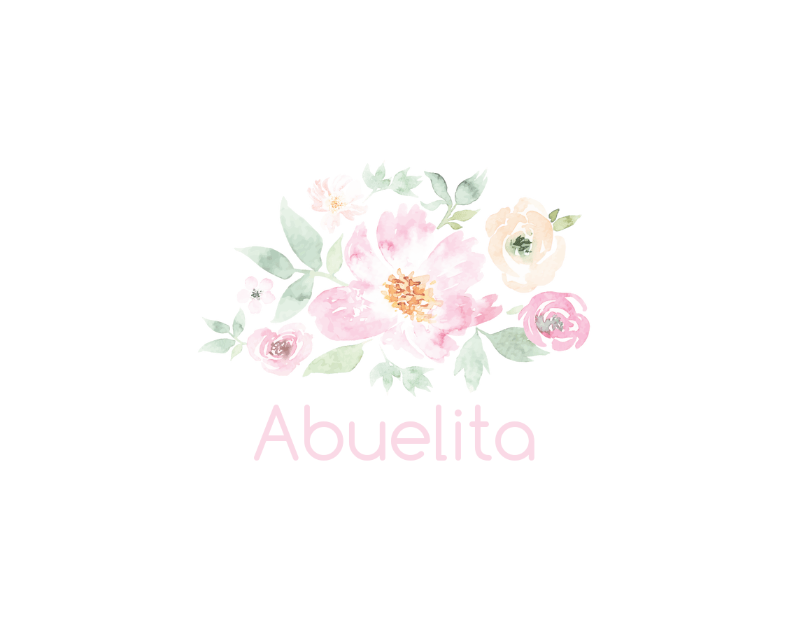 Personalized Flowers Water Bottle (30 oz) - Abuelita - Graphic View