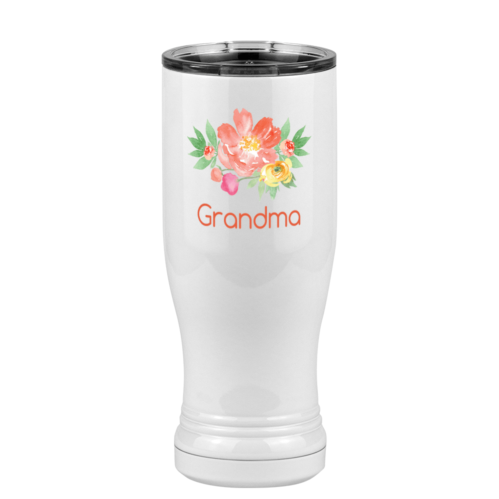 Personalized Flowers Pilsner Tumbler (14 oz) - Grandma - Right View
