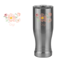 Thumbnail for Personalized Flowers Pilsner Tumbler (14 oz) - Gigi - Design View