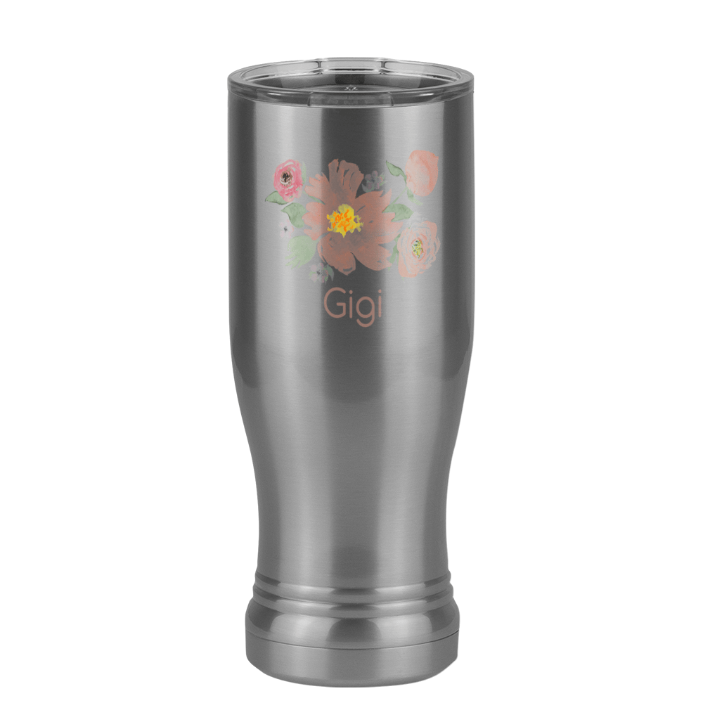 Personalized Flowers Pilsner Tumbler (14 oz) - Gigi - Left View