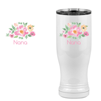 Thumbnail for Personalized Flowers Pilsner Tumbler (14 oz) - Nana - Design View