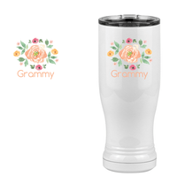Thumbnail for Personalized Flowers Pilsner Tumbler (14 oz) - Grammy - Design View