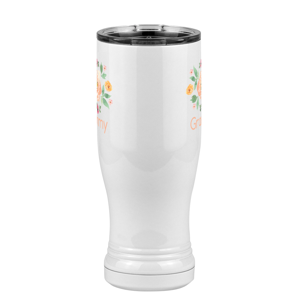 Personalized Flowers Pilsner Tumbler (14 oz) - Grammy - Front View