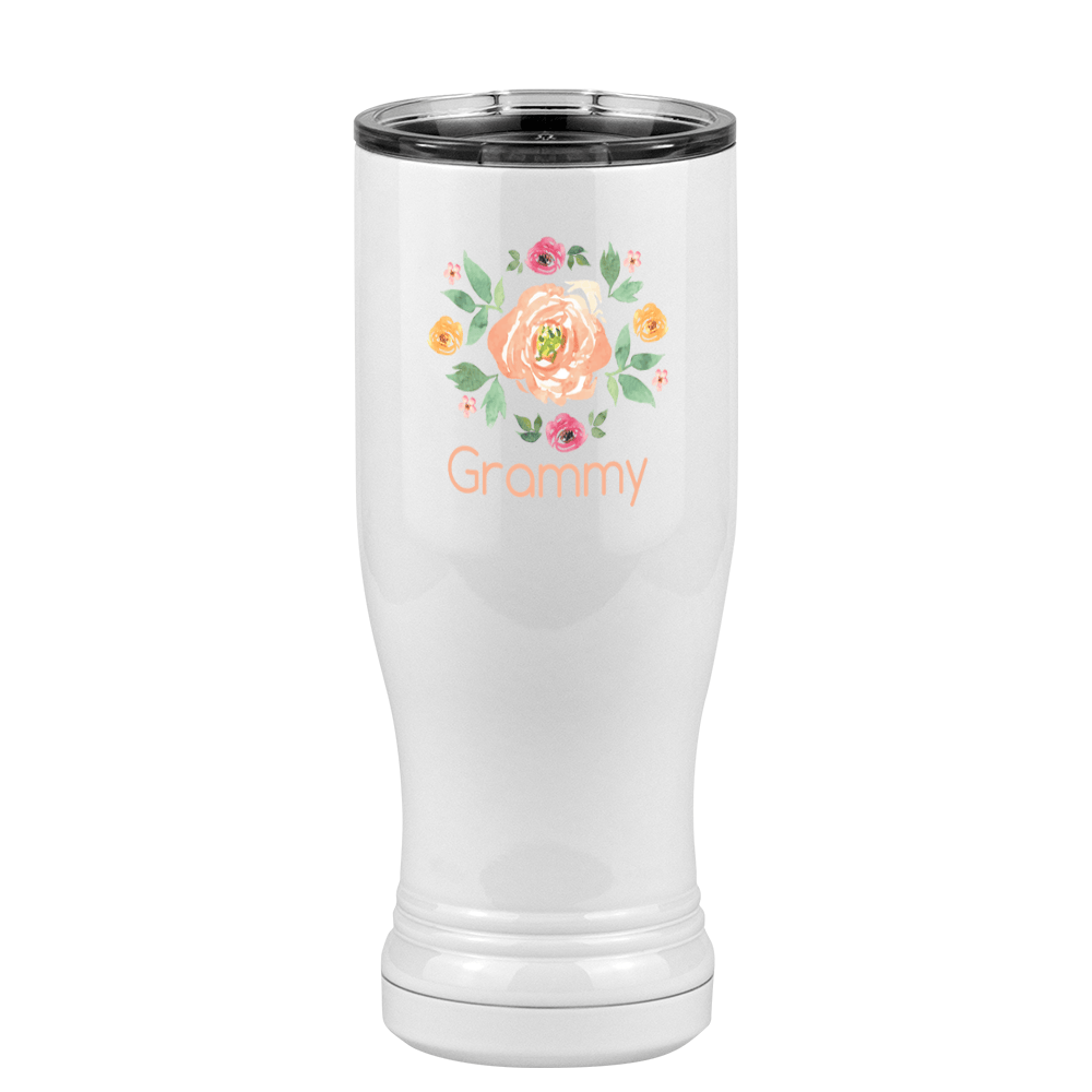 Personalized Flowers Pilsner Tumbler (14 oz) - Grammy - Left View