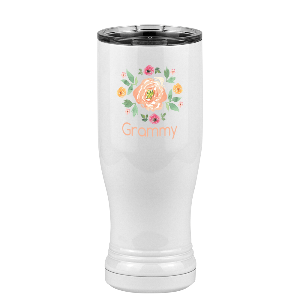 Personalized Flowers Pilsner Tumbler (14 oz) - Grammy - Right View