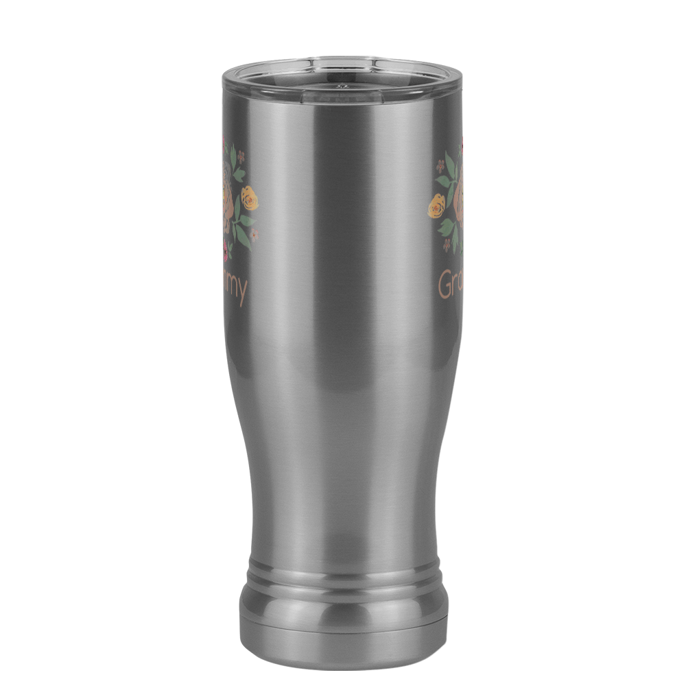 Personalized Flowers Pilsner Tumbler (14 oz) - Grammy - Front View
