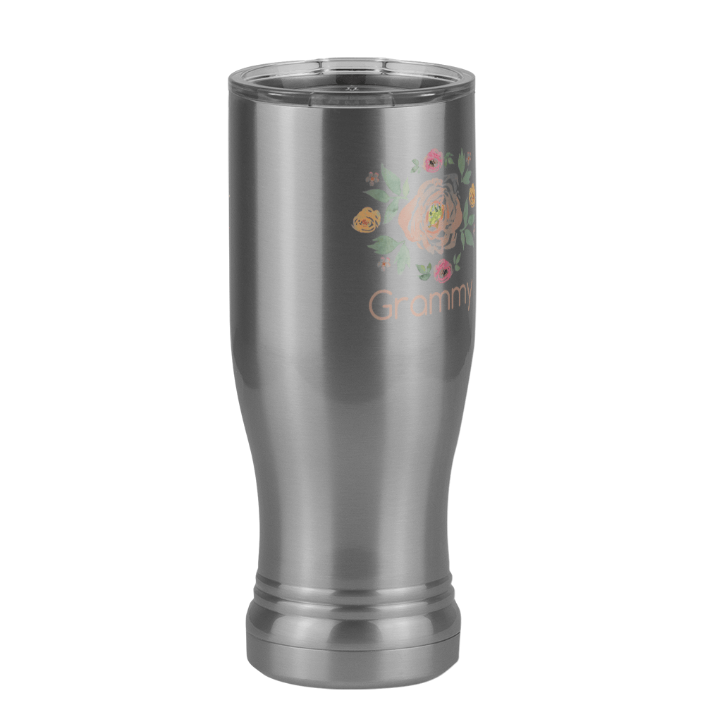 Personalized Flowers Pilsner Tumbler (14 oz) - Grammy - Front Right View
